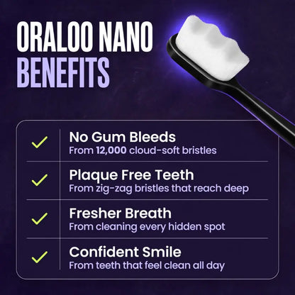 ORALOO Nano Toothbrush | Soft on Gums | Scrubs off Plaque